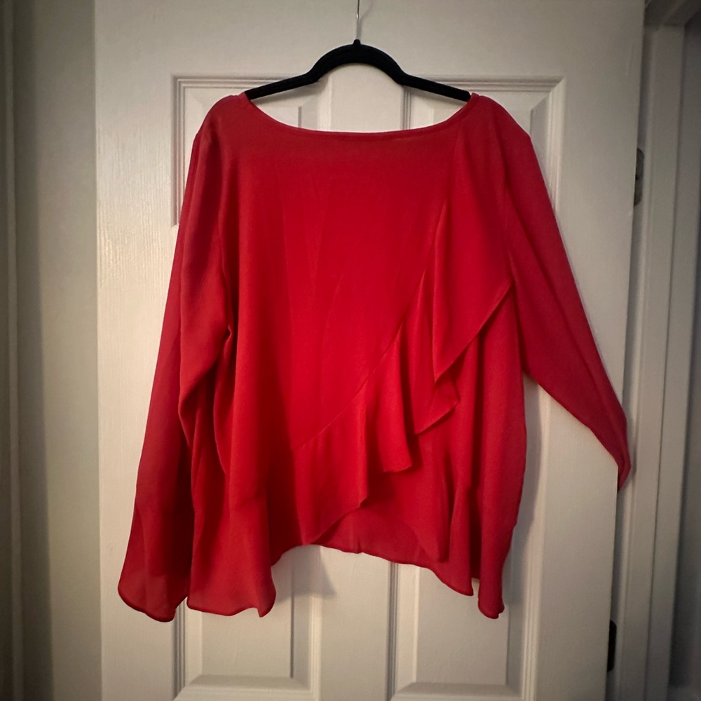 Loft Pink Flowy Long Sleeve Blouse